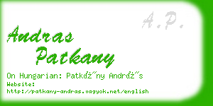 andras patkany business card